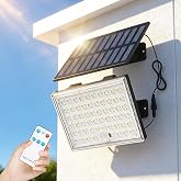 LumiZen Solar Lights Outdoor,Remote Control Solar Motion Sensor Lights with 3 Modes,IP65 Waterproof Flood Lighting,Solar Powered Security Lights for Outside Patio, Yard, Garage, 1 Pack