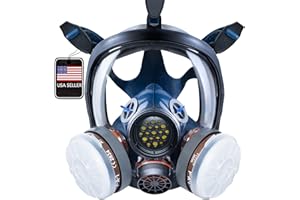 Parcil Distribution Full Face Respirator Mask with Filters – Durable Full Face Respirator Gas Mask, Bayonet Filter Compatible