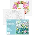 Lightwish Watercolor Coloring Book for Adults & Beginners, 100% Cotton 300gsm/140lb Acid-Free Hot Press Paper, 8.3 x 5.6 Inch