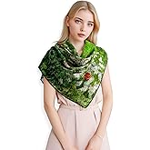 PoeticEHome Cashmere Scarf Wrap 36"x36" - Featherlight & Wrinkle-Free Artistic Square Shawl for Travel & Office, Gift Ready