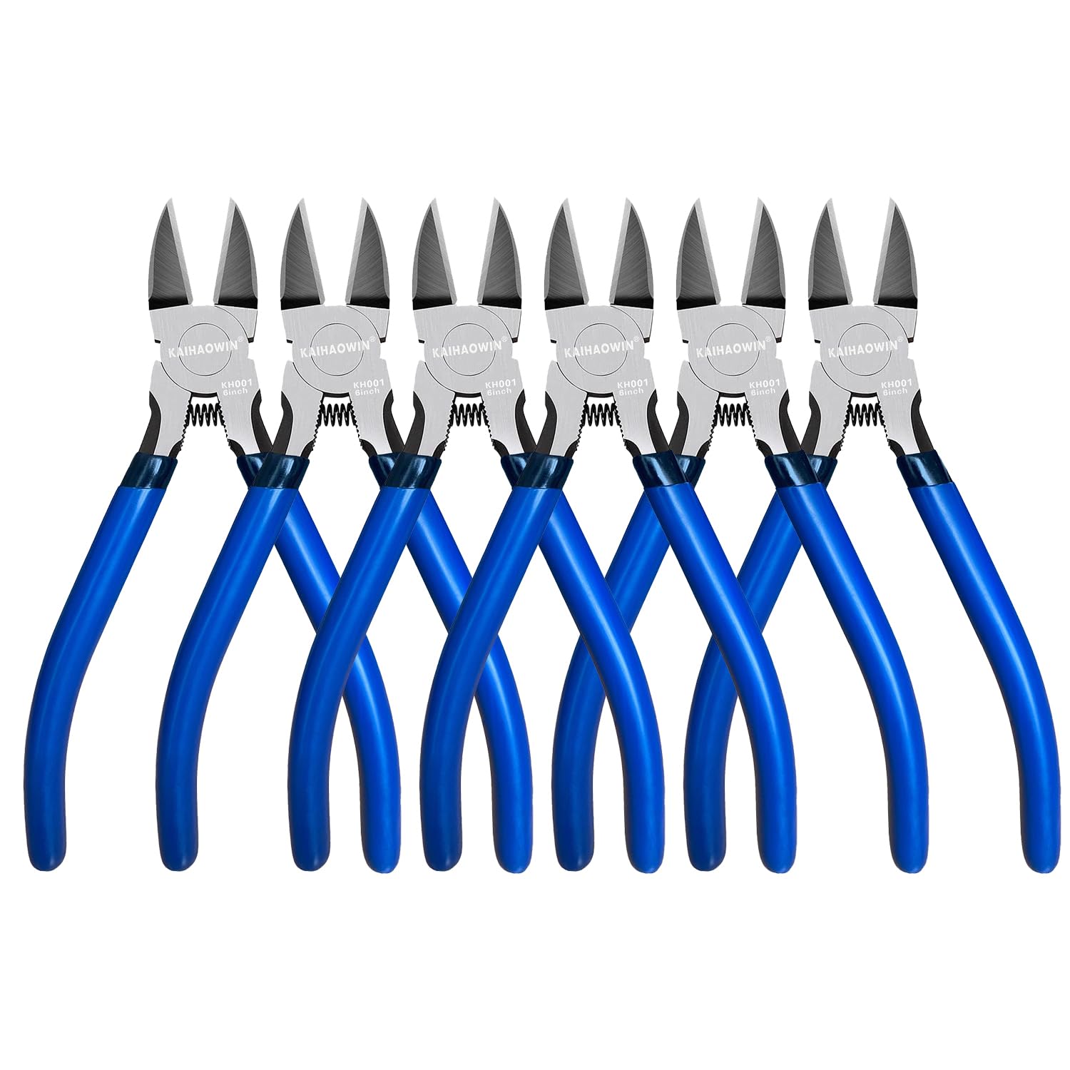 Wire Cutters 6 PCS, KAIHAOWIN 6 inch Dikes Small Wire Cutters Flush Cutters Wire Snips Clippers Diagonal Cutters Side Cutters Cutting Pliers for Crafting