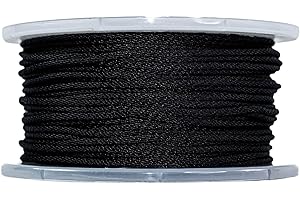 SGT KNOTS Solid Braid Nylon Utility Rope - Multipurpose Smooth Nylon Braided Utility Cord Line - for Anchors, Crafts, Towing 1/8" x 250ft (Black)