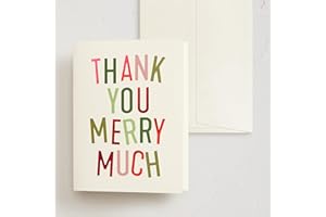 Minted Holiday Thank You Cards with Envelopes – 10 Pack Thank You Merry Much Design, Red Foil Accents, Blank Inside, Holiday Greeting Note Cards Set for Kids, Neighbors, Friends, Family, Business