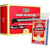 Cardboard Gold Penny Sleeves for Trading Cards - 1000 Count Card Protector Sleeves with Durable, Crystal-Clear Plastic for Ba