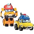 Robocar Poli [2 Pack Mark + Bucky Transforming Robot Toys, 4" Transformable Action Figure Toy, Emergency Vehicle Playset, Holiday Birthday Rescue Team Car Toys Gift for Boys Girls Age 1 2 3 4 5