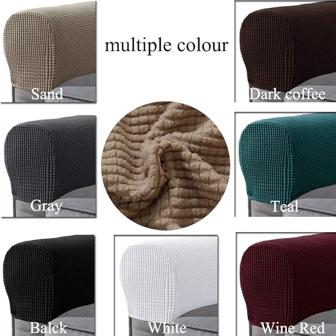 Set Of 2 Stretch Armchair Covers For Arms Spandex Polyester Sofa Arm Caps Non Slip Armrest Covers For Chairs Furniture Protector Tesluck Arm Rest Covers Set Sand Armchair Slipcovers