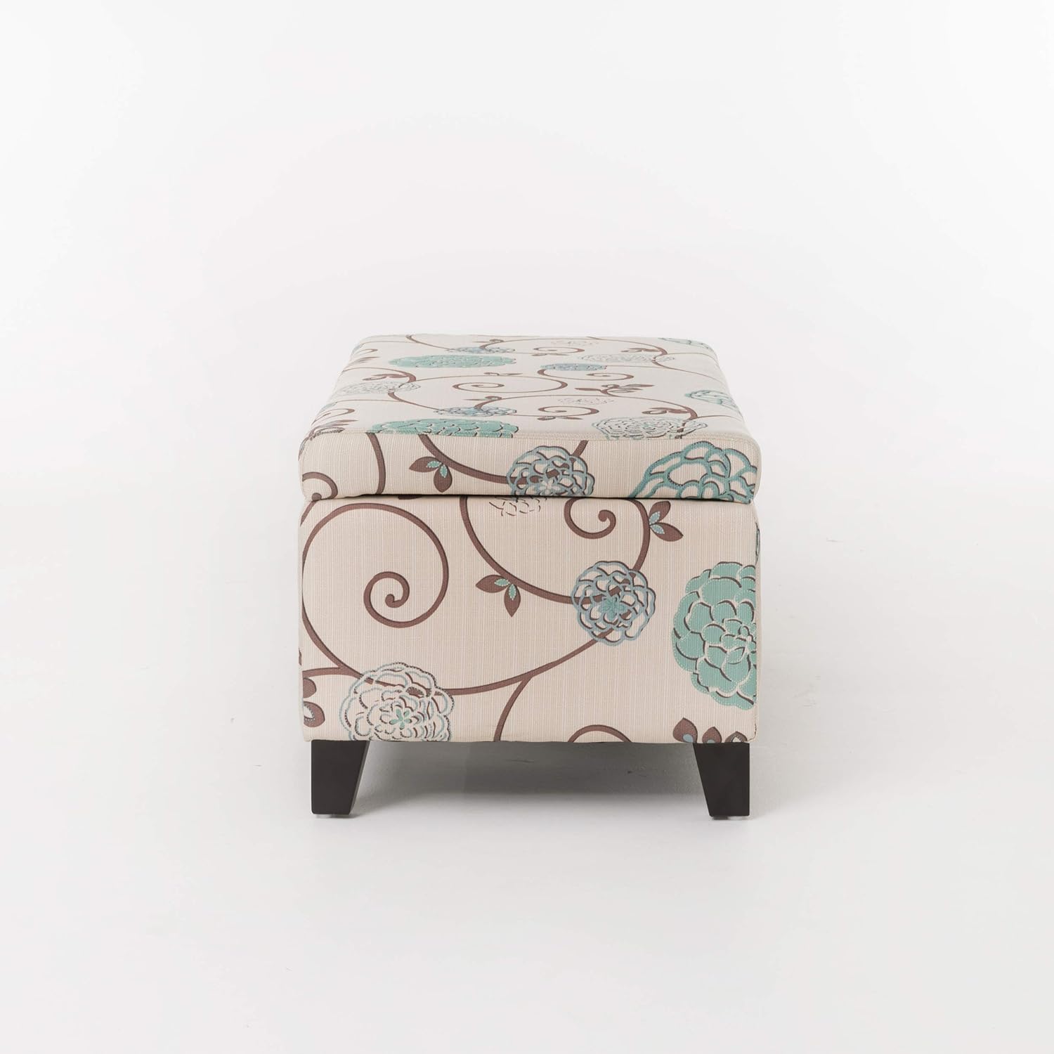 Christopher Knight Home Breanna Fabric Storage Ottoman, White And Blue Floral: Kitchen & Dining