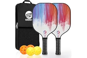 OXIKEN Pickleball Paddles Set of 2, USAPA Approved Carbon Fiber Pickle Ball Paddle (CHS), Polypropylene Honeycomb Core, Anti 