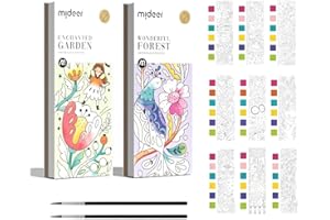 MiDeer Watercolor Painting Book for Kids Ages 4-8, Pocket Watercolor Painting Book Arts and Crafts for Toddlers, Travel Activities Paint with Water Coloring Book Set for Kids 3-8 (2 Packs)