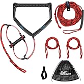 Affordura Wakeboard Rope with Dual Handles, 75 FT 4-Section | Ski Rope For Water Skiing, Towing, Tubing, Kneeboarding, Watersports &ndash; Floating Handles, EVA Grip, 1500 LB Strength