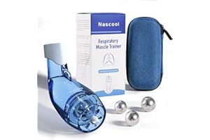 NASCOOL Sonmol Breathing Trainer with Travel Case, Portable Lung Trainer with 3 Resistance Steel Ball , Breathing Exercise Device for Lungs Not for Nasal Irrigation
