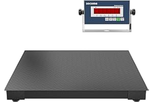 SOCOME 48"x48" Industrial Floor Scale, Professional Platform Scale with Digital Indicator, Weighing Scale for Warehouse Shipping and Industrial Use, 10000 lb x 1 lb, Black