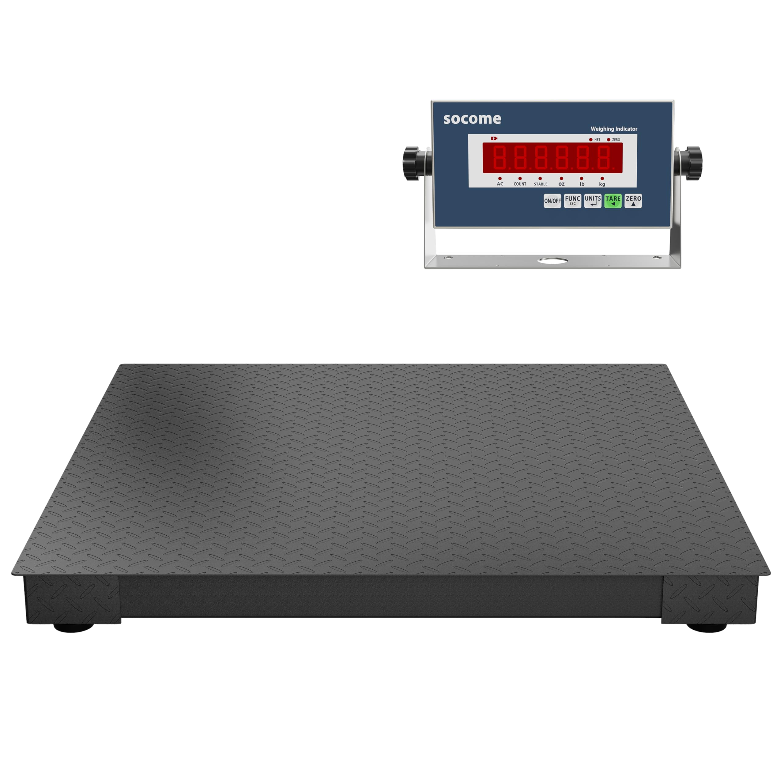 Photo 1 of SOCOME 48"x48" Industrial Floor Scale, Professional Platform Scale with Digital Indicator, Weighing Scale for Warehouse Shipping and Industrial Use, 10000 lb x 1 lb, Black