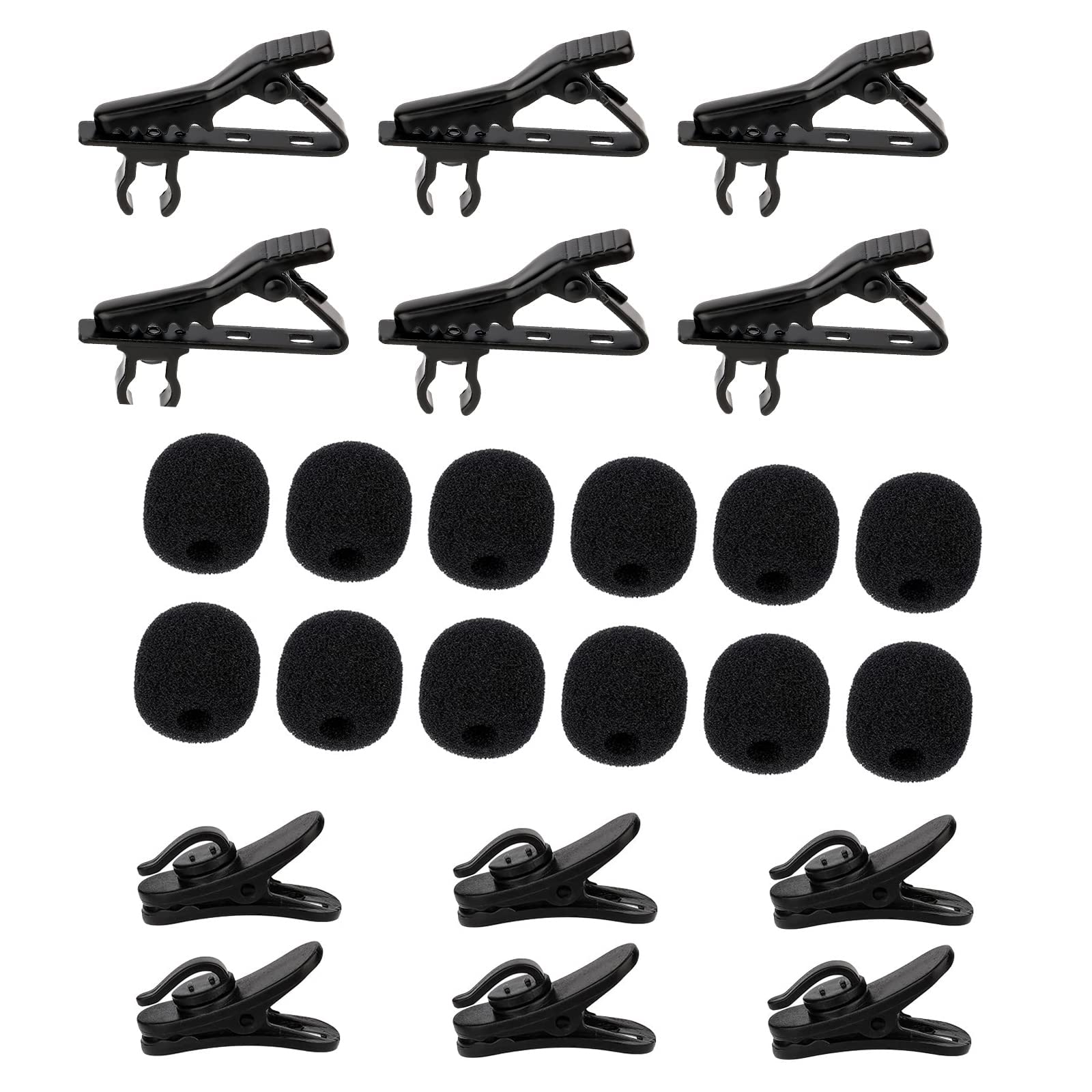12PCS Microphone Clip with 12PCS Mic Cover Microphone Accessories for Lavalier Microphone Lapel Microphone