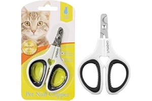 OneCut Pet Nail Clippers, Update Version Cat & Kitten Claw Nail Clippers for Trimming, Professional Pet Nail Clippers Best for a Cat, Puppy,Rabbit, Kitten & Small Dog,Sharp & Safe (Black)