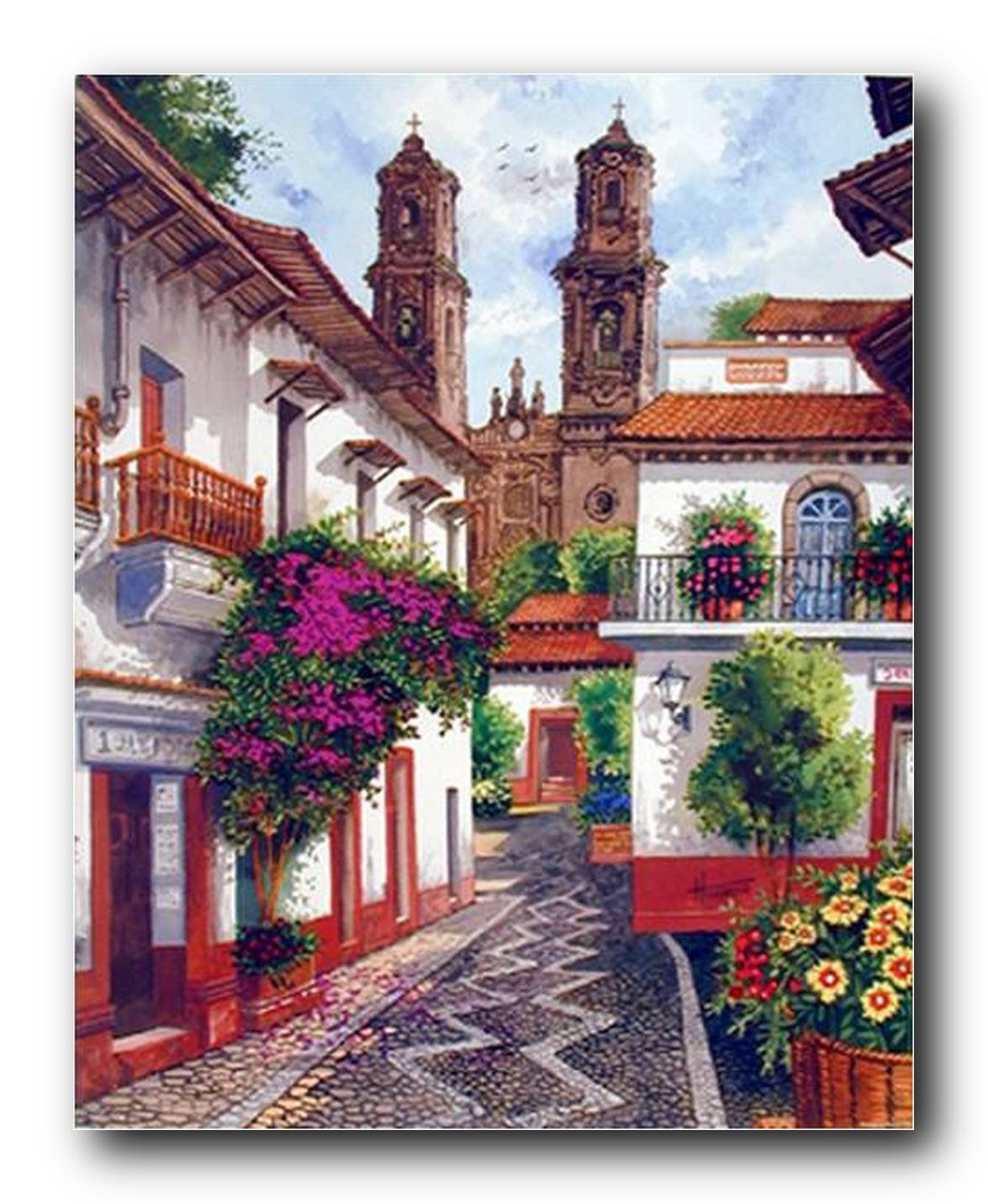 Old Mexico City Horacio Robles Jr Wall Decor Art Print Poster (16x20)