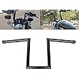 WLZW Universal Motorcycle Drag 10 Rise 1" Ape Hanger 25mm Z-Bar Handlebar Narrow style 24.5 "length Fit for Harley Sportster Touring Softail