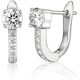 Limerencia Hypoallergenic Titanium F136 Implant Grade Small Hoops Huggie Earrings,Cubic Zirconia Cuff Earrings Lightweight for Women