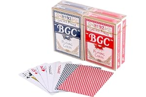 Homnso Playing Cards 4 Pack,Deck of Cards Bulk,Standard Index Poker Cards,Premium Playing Cards for Family Games,Parties and Gatherings,2 Red & 2 Blue