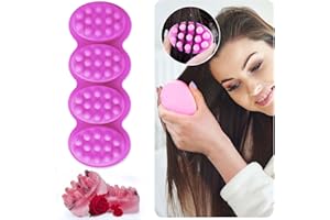 BABORUI Soap Molds Silicone Shapes, Purple 4 Cavities Silicone Massage Soap Molds, 3D Hair Comb Ice Mold, Unique Hair Brush Molds Silicone for DIY Hair Masks Salon Spa