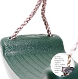 Garden Games Child Swing Seat with Safety Grip and Weatherproof Ropes (Green) view 3