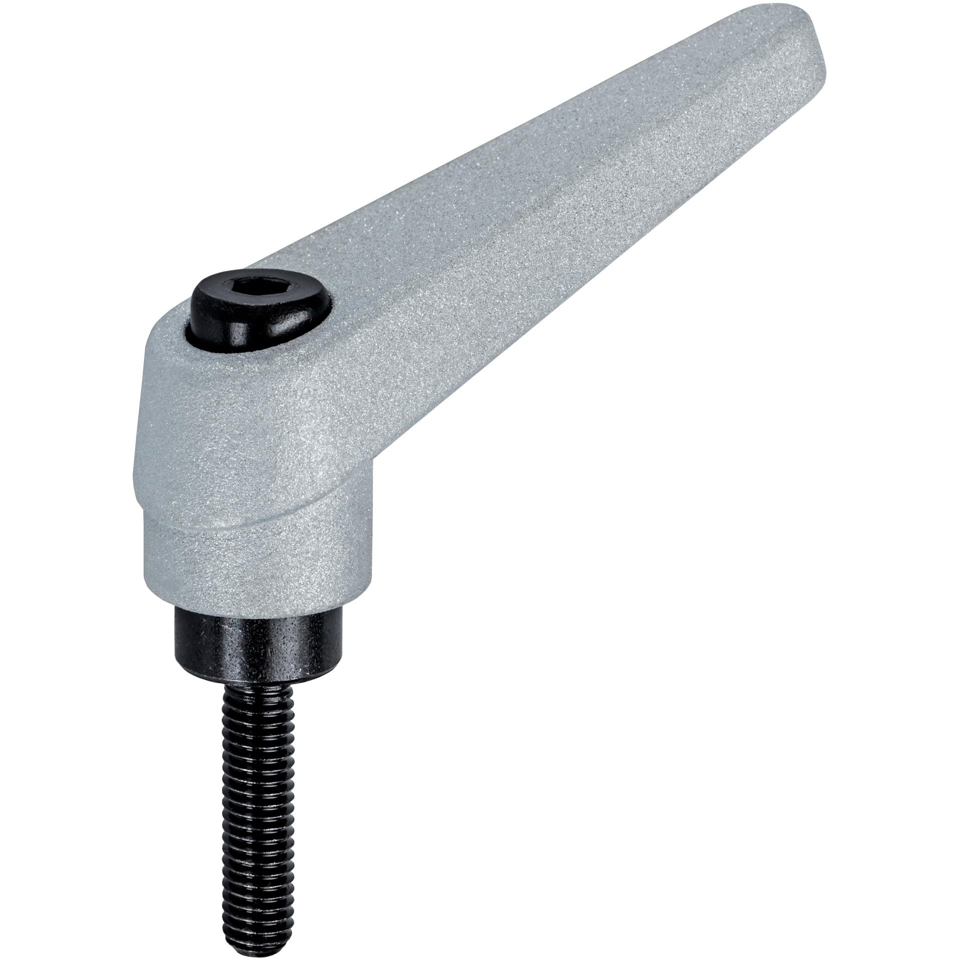 HALDER 24400.0683 Adjustable Clamp Lever, Silver, D1 = 30 mm / D2 = M16 / L1 = 80 mm