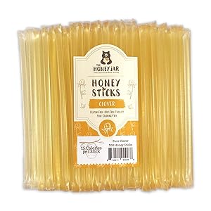 The Honey Jar - Clover Honey Sticks 100 Count Honey Straws - Bulk Honey Stix - Real Pure Honey Sticks Made in Ogden, Utah