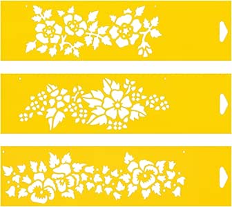 30cm x 8cm (Juego de 3) Stencil Plantilla Plástico Reutilizable para
