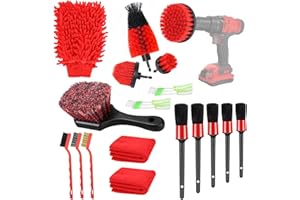 KOFANI Car Detailing Kit, 18Pcs Reliable Car Cleaning Kit Includes Various of Soft-bristled Car Detailing Brushes for Cleaning Interior, Exterior, Wheels, Dashboard