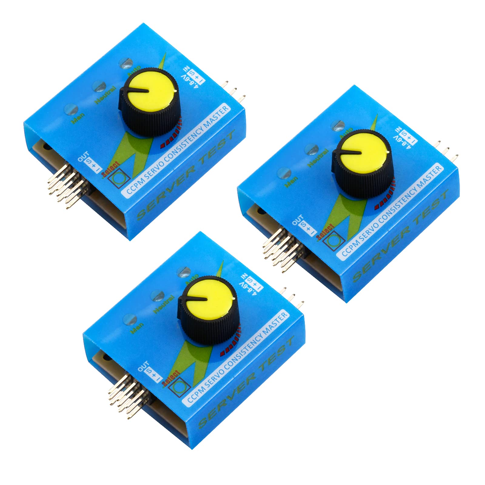 Voktta 3PCS RC Servo Tester 3CH Digital Multi Servo Tester ECS Consistency CCMP Master Speed Controller Checker for RC Servo Motor ESC