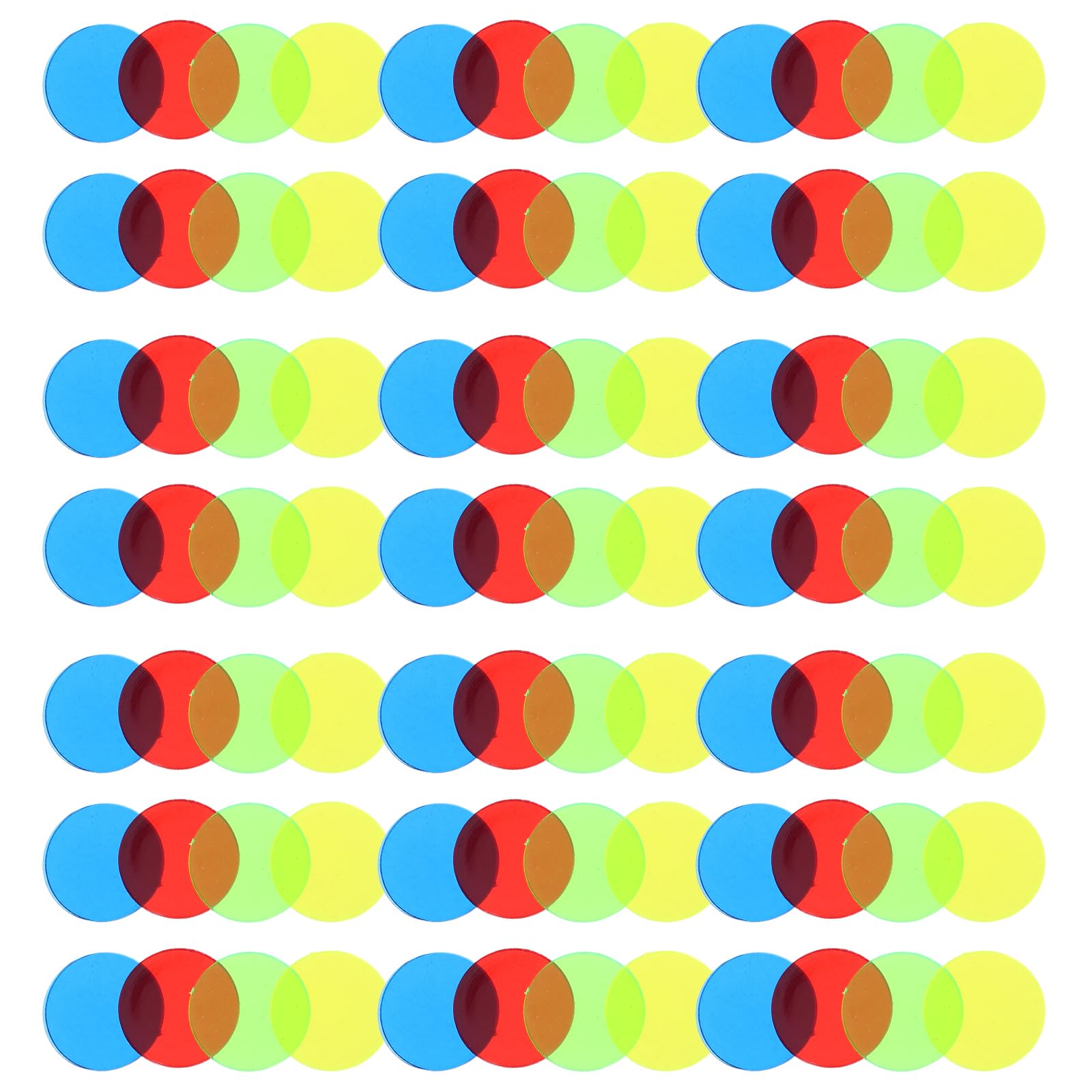 Toddmomy 500Pcs Plastic Bingo Chips 15Mm Colorful Transparent Counters for Counting Math Games Classroom Learning Tools