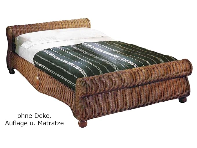 casamia Rattanbett 140x200 cm 4Dreams, Muskat Amazon.de Küche & Haushalt