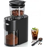 Ksionka Conical Coffee Bean Grinder, 38 Precise Settings, Anti-Static | Conical Burr Coffee Grinder, Quiet Coffee Grinders for Home Use, 2-12 Cups, 5-60s Timer, Easy Clean-Espresso Grinder Black