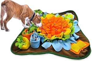 Alibuy Dogs Snuffle Mat Pet Feeding Mats Puppy Sniffing Pad,Cat Doggies Interactive Puzzle Toys for Multiple Breeds Encourages Natural Foraging Skills,Training and Stress Release (Orange)