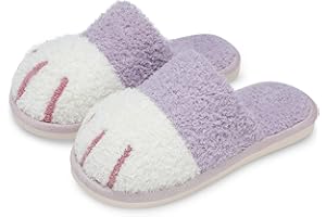 SINNO Cute Animal Slippers for Women Indoor Outdoor Memory Foam House Slippers Soft Warm Cozy Fuzzy Bedroom Non-Slip Shoes Christmas Gift ladies Slippers