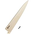 MASAMOTO Sujihiki Slicing Knife Sheath 10.5" (270mm) for VG and AT Series, Japanese Slicer Knife Saya with Pin, Wooden Kitchen Knife Protect Cover, Japanese Natural Magnolia Wood, Made in JAPAN