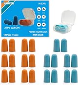 JANYUEPAI 12 Pairs Foam Ear Plugs 38dB SNR Noise Cancelling Blue Orange Case view 1