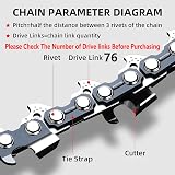 3 Pack Chainsaw Chain 20 Inch Bar 0.325 Pitch 0.058 Gauge 76 Links view 7