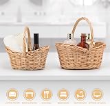 woodluv Storage Baskets Set of 2 Boat Shaped Wicker Natural view 7