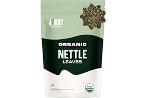 J MAC BOTANICALS Organic Nettle Leaf Herbal Tea (4 oz, 50+ Cups) Certified USDA Organic, Dried stinging nettle tea, 1 Pound Bulk Bag, Urtica dioica