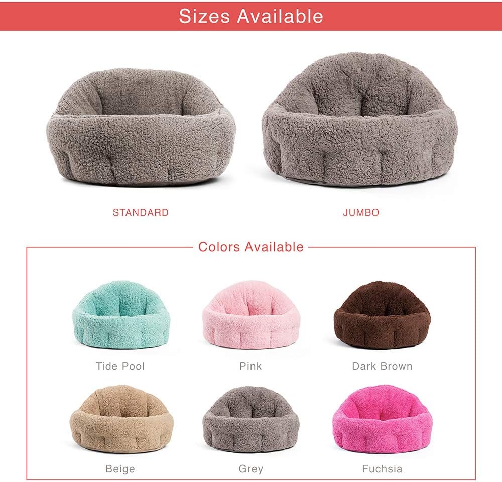 Best Friends by Sheri OrthoComfort Deep Dish Cuddler (20x20x12") - Self-Warming Cat and Dog Bed, Brown : Pet Beds : Pet Supplies