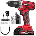 AVID POWER 20V MAX Power Drill Kit, Cordless Drill Set with Battery and Charger, 2 Variable Speed, 3/8-Inch Keyless Chuck, 19 Position and 22pcs Bits