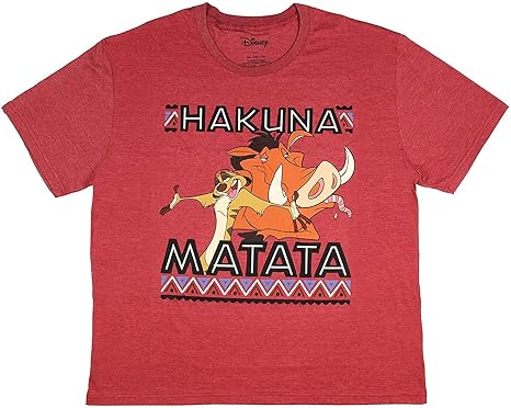 Maglietta Da Uomo Disney The Lion King Hakuna Matata Timon Pumbba Con Licenza Ufficiale Amazon It Abbigliamento