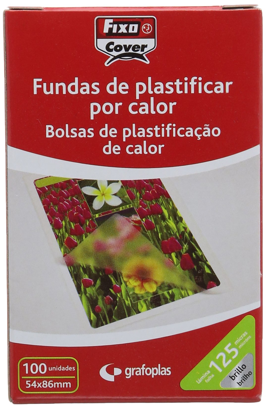 Fixo 1021400 Box of 100 Laminating Pouch, Brightness, 54 x 86 mm