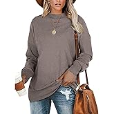 PLMOKEN Plus Size Sweatshirts for Women Casual Long Sleeve Round Neck Shirts tunic tops for Leggings M-4XL