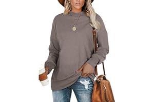 PLMOKEN Plus Size Sweatshirts for Women Casual Long Sleeve Round Neck Shirts Tunic Tops for Leggings