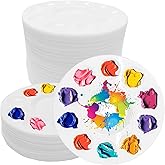 ailixinda 40 PCS Paint Tray Palettes,White Paint Trays for Kids,Round Plastic Paint Pallets with 10 Wells,Acrylic Paint Palette for Students DIY Craft,School Project,Painting Party