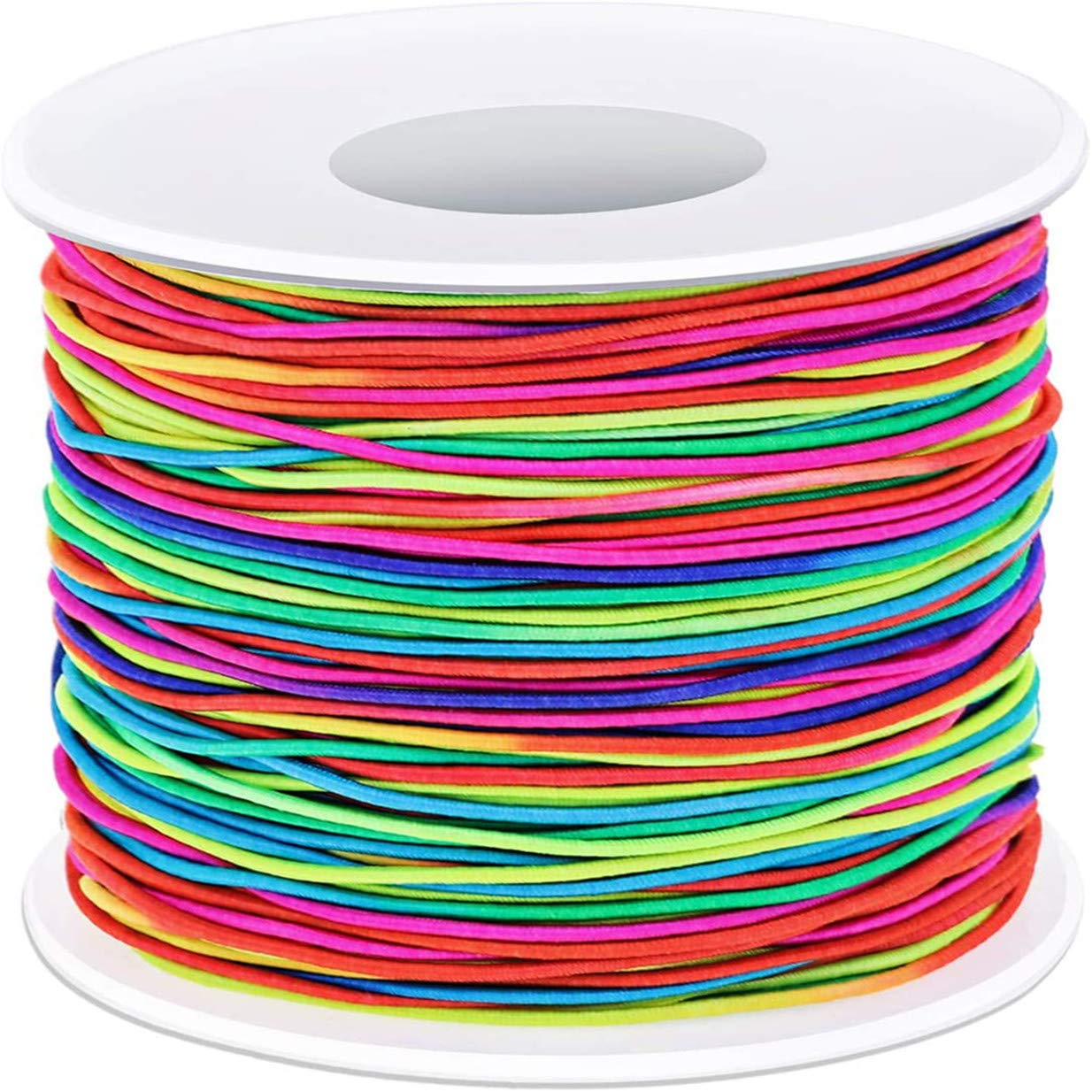 EJY Beading Cord Elastic,100 Meters Elastic Colorful Color Beading Cord