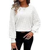 Pink Queen Women's Fall Sweaters 2025 Casual Long Batwing Sleeve Oversized Crewneck Pullover Winter Fashion Trendy Outfits