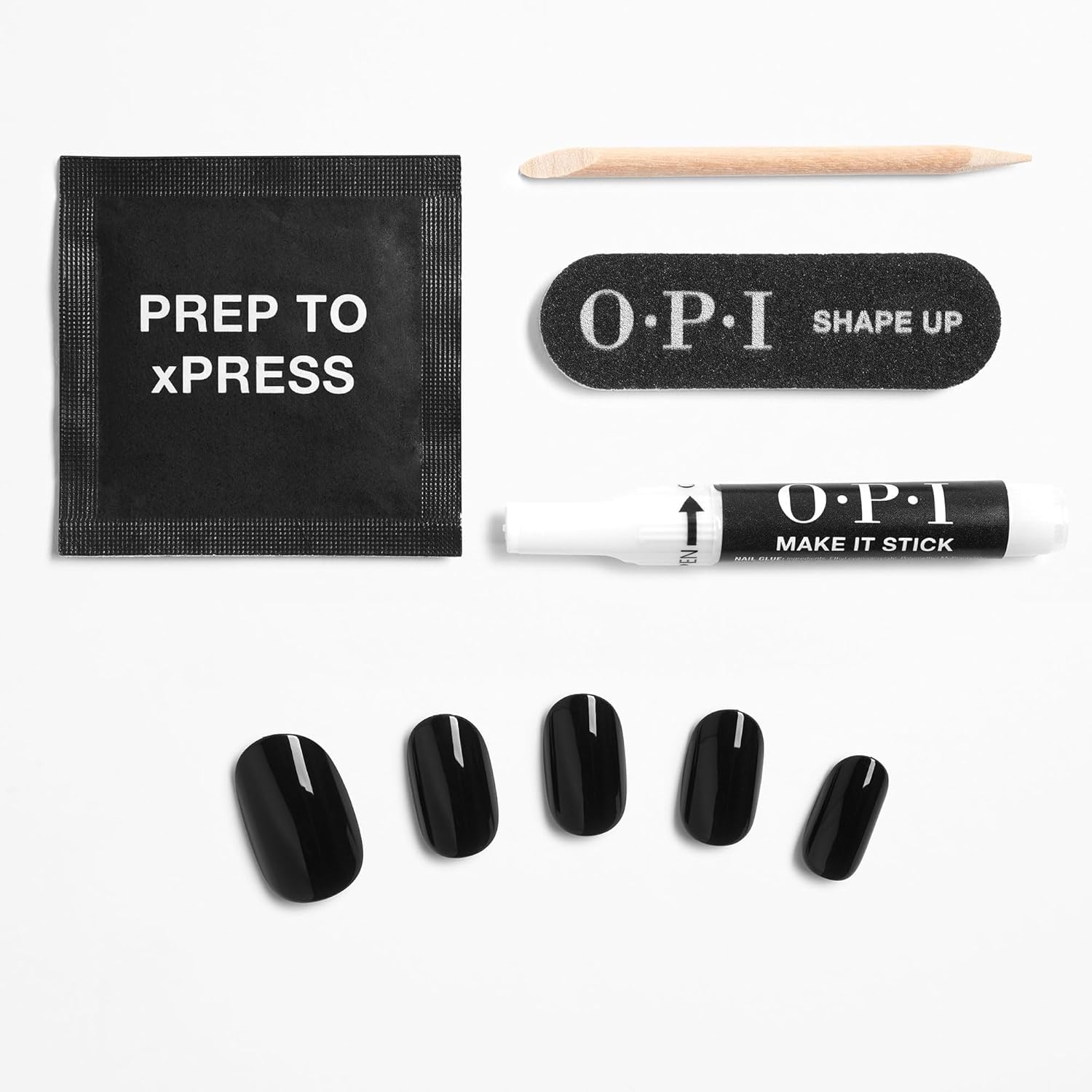 OPI xPRESS/ON Black Onyx | Dark Black Short Round Press On Nails | With Nail Glue | Long Lasting, Reusable, Non-damaging - Image 6